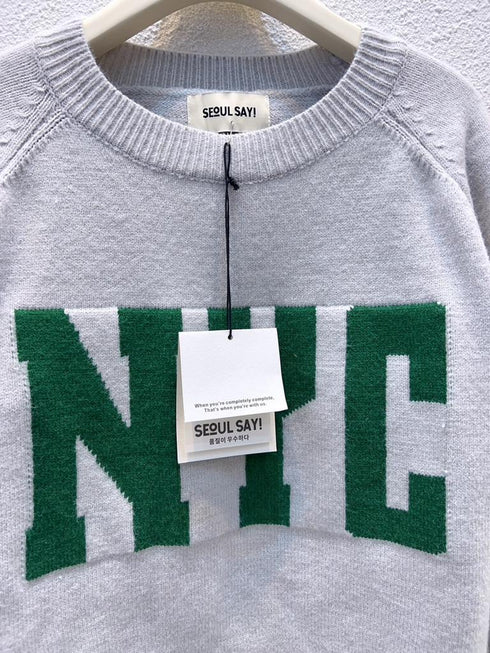 Letter Printed Crew Neck Pullover